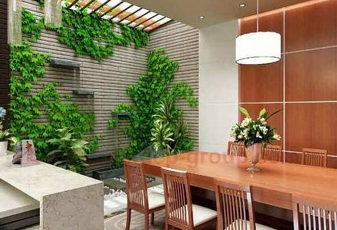 Hình ảnh cho tin tức Cách thiết kế giếng trời và tiểu cảnh phong thủy giúp ngôi nhà hút phúc khí