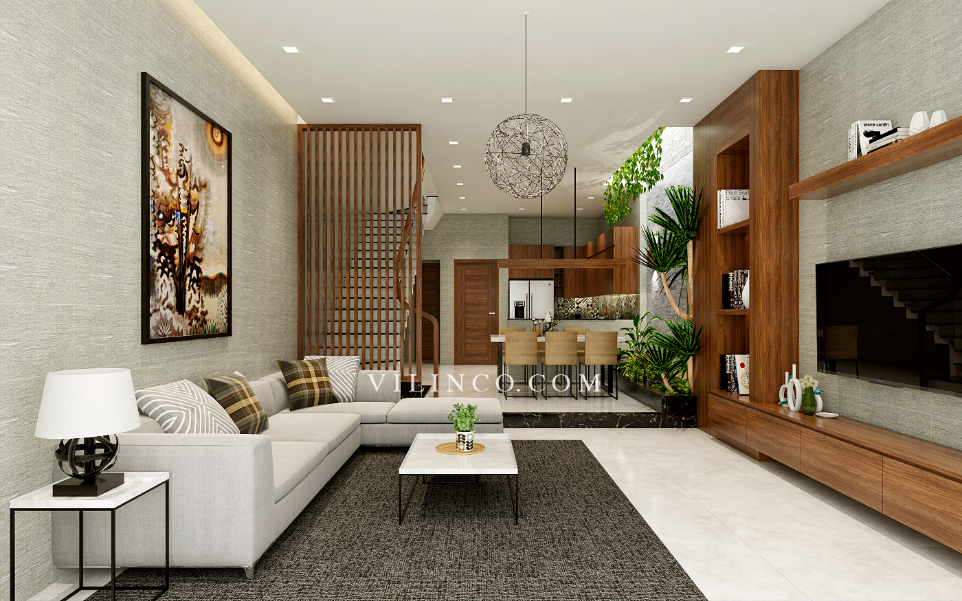 Thiết kế nội thất nhà phố hiện đại